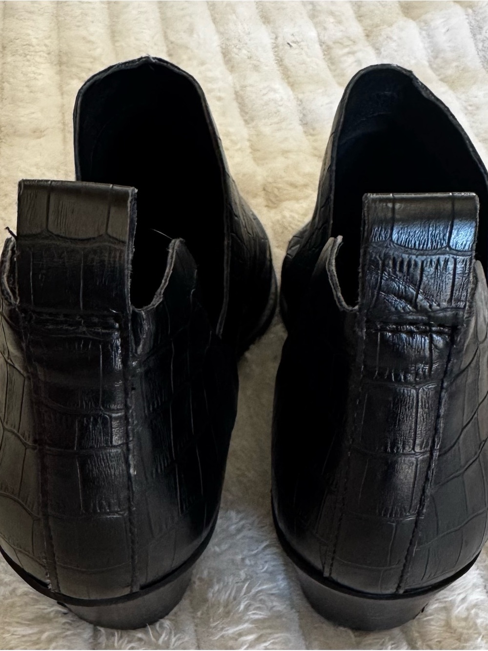 Dolce Vita Black Croc-Embossed Ankle Boots - Picture 4 of 6
